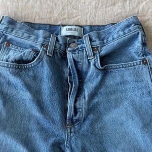 Agolde women's Riley Light Blue Straight Jeans